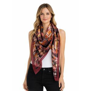 Missoni Red Brick Brushstroke Print Scarf